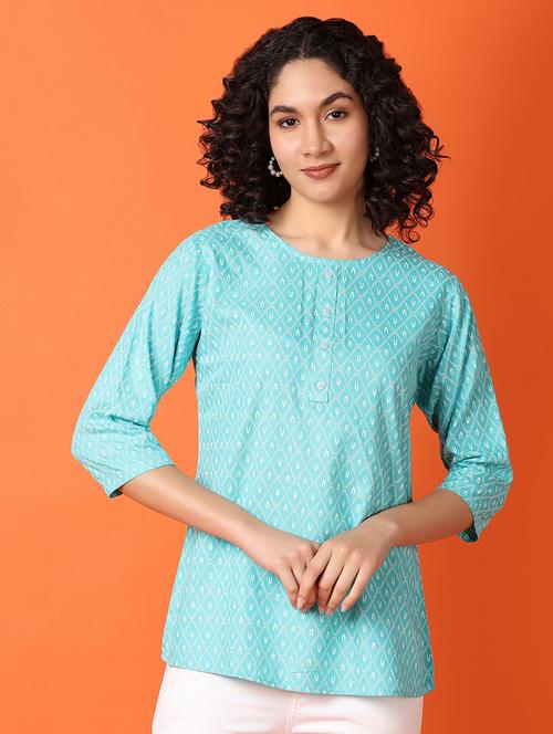 women printed round neck straight kurti - 21275500 - Very Small Image - 1
