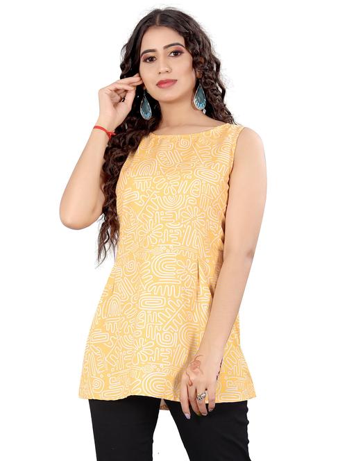 yellow cotton blend regular top - 21275930 - Very Small Image - 1