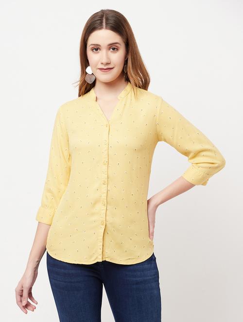 women yellow viscose regular shirt - 21277345 - Very Small Image - 1