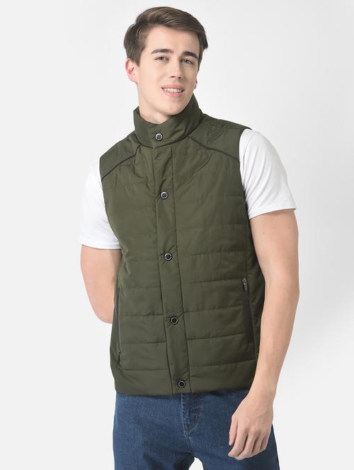 olive polyester casual jacket - 21277363 - Very Small Image - 1