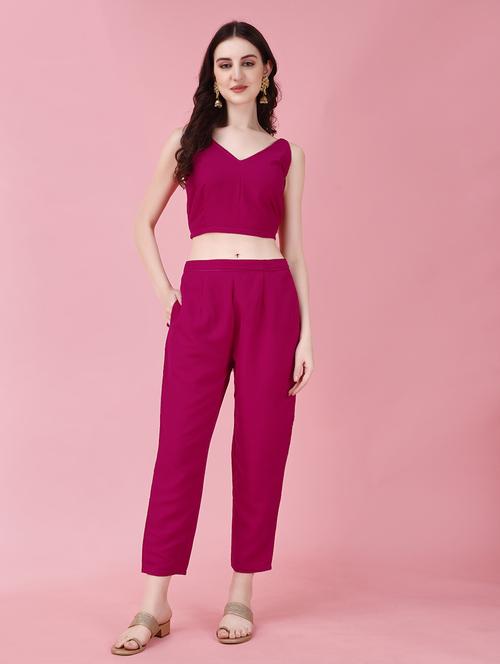 women pink solid fusion sets - 21277494 - Very Small Image - 1
