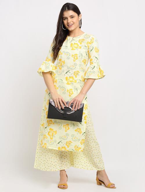women floral printed kurta palazzo set - 21277620 - Very Small Image - 1