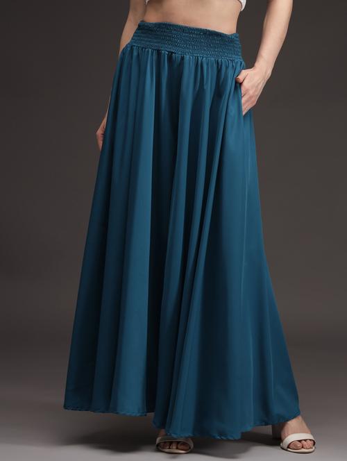 teal blue viscose palazzo - 21277645 - Very Small Image - 1