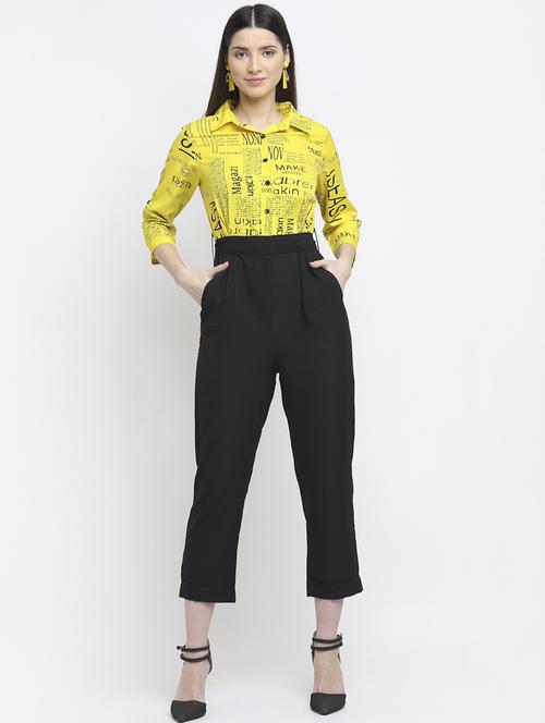 yellow crepe full leg jumpsuit - 21277658 - Very Small Image - 1