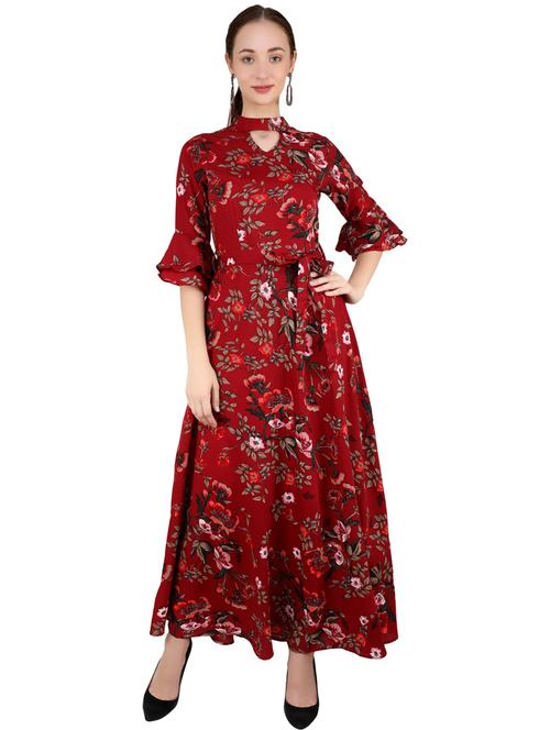 red crepe gown dress - 21277837 - Very Small Image - 1