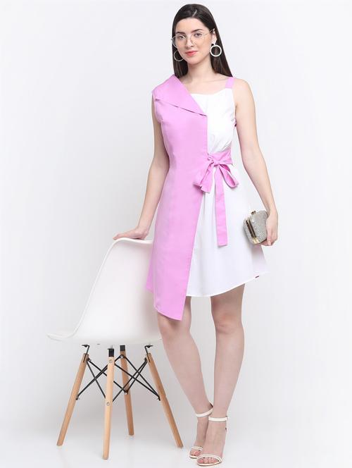 pink crepe a-line dress - 21277849 - Very Small Image - 1