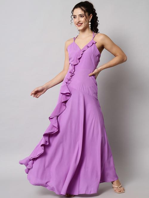 purple polyester gown dress - 21277898 - Very Small Image - 1
