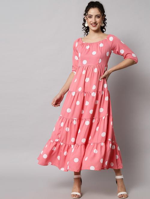 pink polka dot tiered dress - 21277901 - Very Small Image - 1