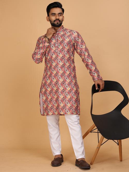 men mandarin neck printed kurta - 21278174 - Very Small Image - 1