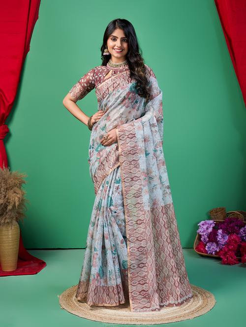 women printed saree - 21280028 - Very Small Image - 1