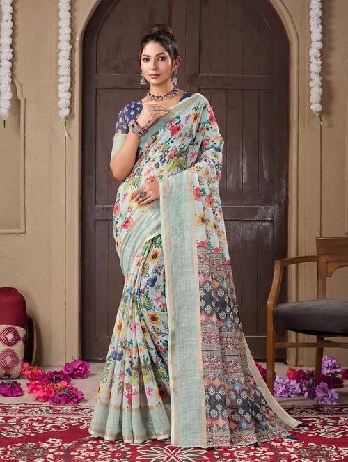 women printed saree - 21280055 - Very Small Image - 1