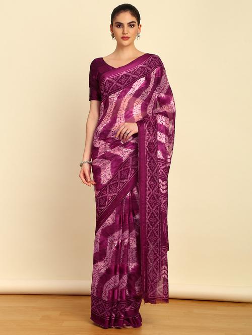 women printed saree - 21280417 - Very Small Image - 1