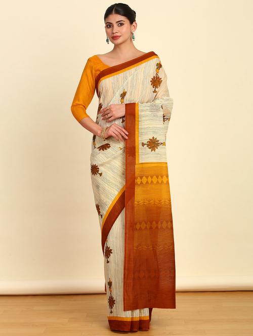 women floral printed saree with blouse - 21280637 - Very Small Image - 1
