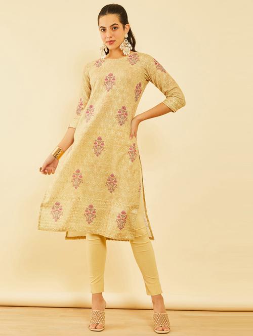 women three quarter sleeve straight kurta - 21281217 - Very Small Image - 1