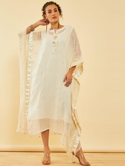 off whiteround neck kaftan - 21281264 - Very Small Image - 1