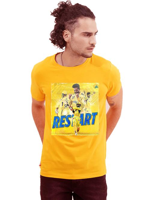 yellow cotton front print tshirt - 21281678 - Very Small Image - 1