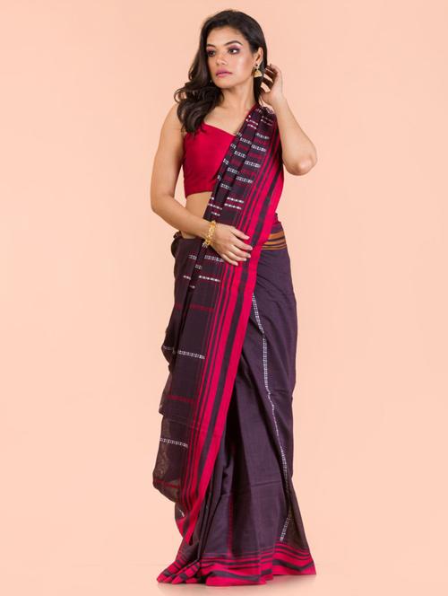 lime cotton handloom saree - 21283484 - Very Small Image - 1