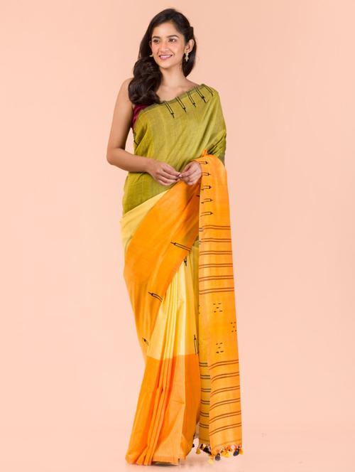 multi colored cotton handloom saree with blouse - 21283508 - Very Small Image - 1