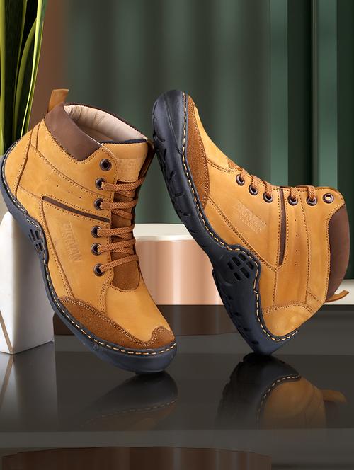 tan leather lace up boots - 21283722 - Very Small Image - 1