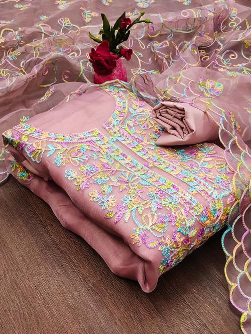 women embroidered unstitched suit set - 21284223 - Very Small Image - 1