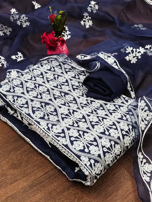 women embroidered unstitched suit set - 21284391 - Very Small Image - 1