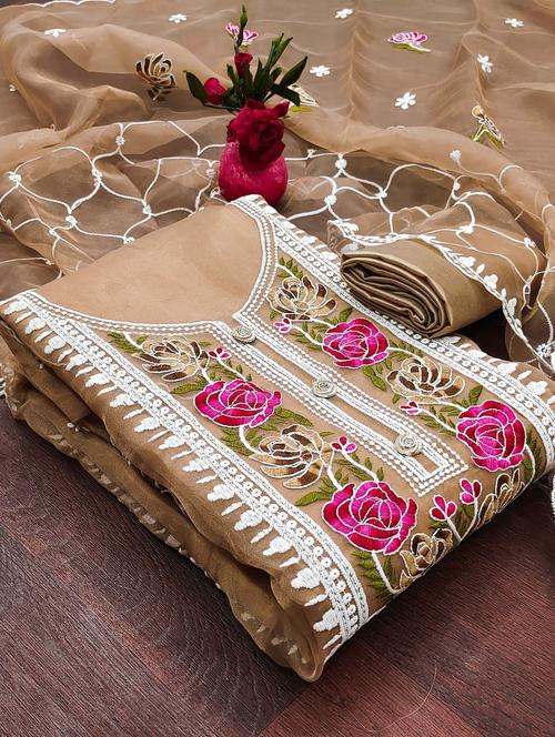 women embroidered unstitched suit set - 21284480 - Very Small Image - 1