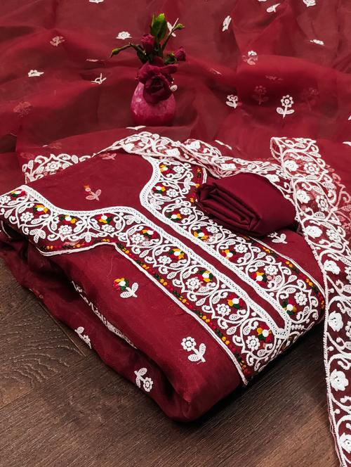 women embroidered unstitched suit set - 21284485 - Very Small Image - 1