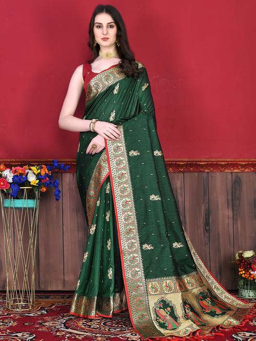 women self design banarasi saree with blouse - 21284650 - Very Small Image - 1