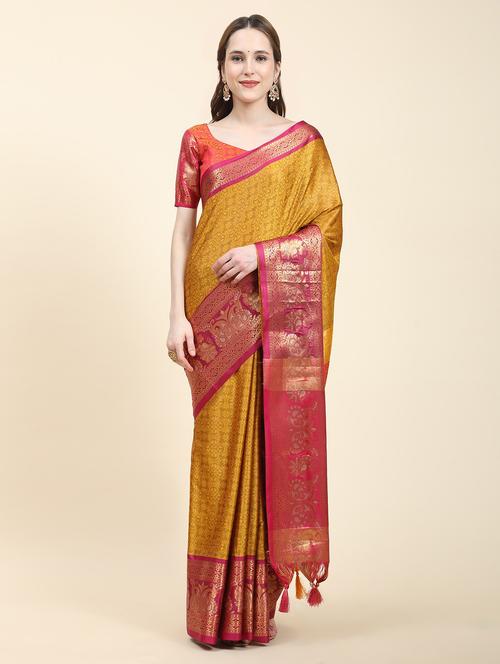 women self design banarasi saree with blouse - 21284704 - Very Small Image - 1