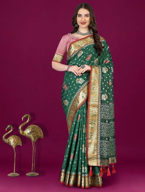 women self design banarasi saree with blouse - 21284716 - Very Small Image - 1