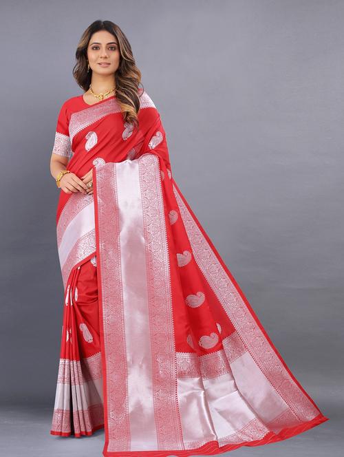 women self design banarasi saree with blouse - 21284957 - Very Small Image - 1