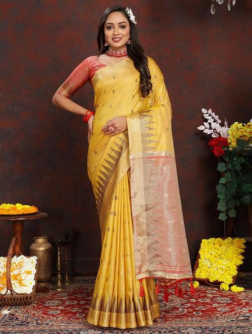women zari work banarasi saree with blouse - 21285608 - Very Small Image - 1