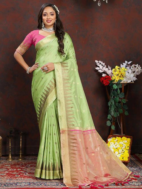 women self design bordered saree with blouse - 21285723 - Very Small Image - 1