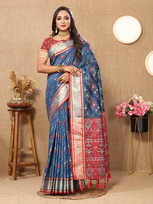 women printed saree - 21285727 - Very Small Image - 1