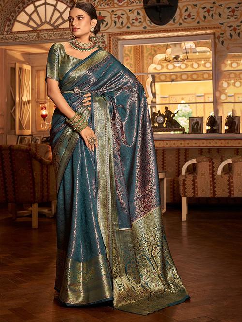 women self design banarasi saree with blouse - 21285737 - Very Small Image - 1