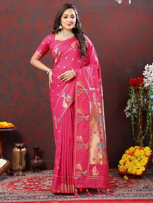 women self design paithani saree with blouse - 21285770 - Very Small Image - 1