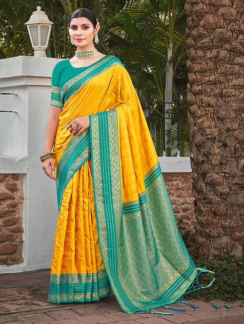 women zari work tussar silk saree with blouse - 21287203 - Very Small Image - 1