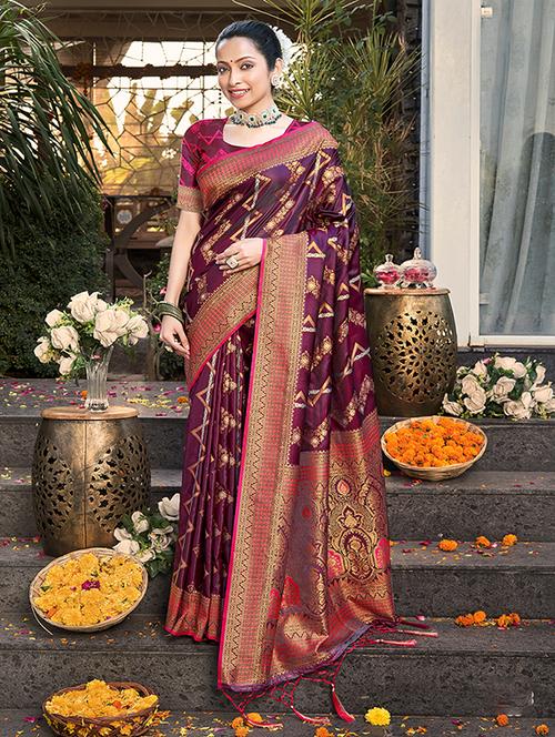 women self design banarasi saree with blouse - 21287322 - Very Small Image - 1