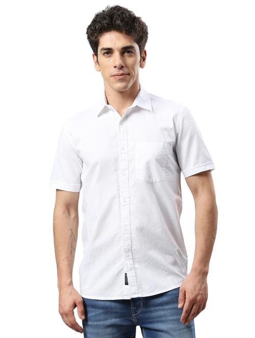 men white cotton casual shirt - 21287416 - Very Small Image - 1