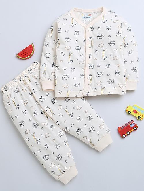kids printed cotton full length twin set - 21287799 - Very Small Image - 1