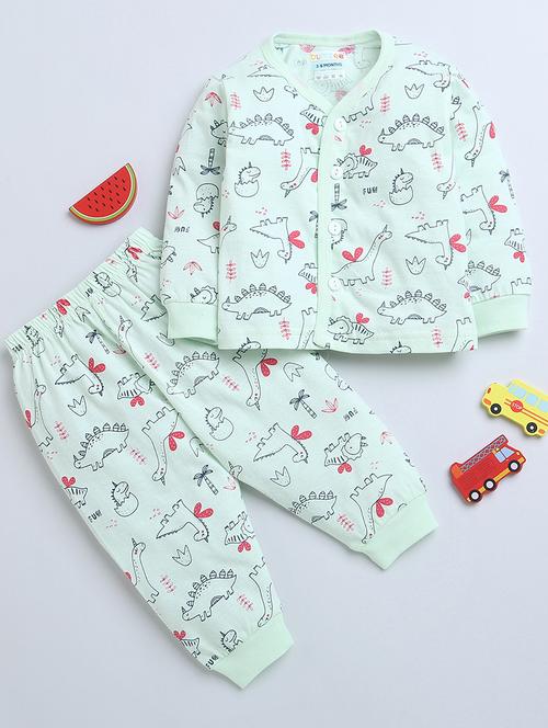 kids printed cotton full length twin set - 21287835 - Very Small Image - 1