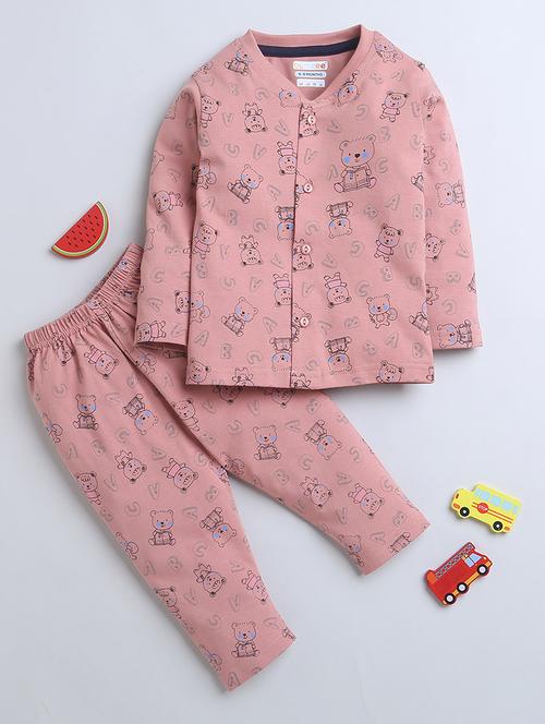 kids printed cotton full length twin set - 21287846 - Very Small Image - 1