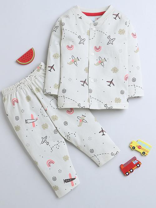 kids printed cotton full length twin set - 21287856 - Very Small Image - 1