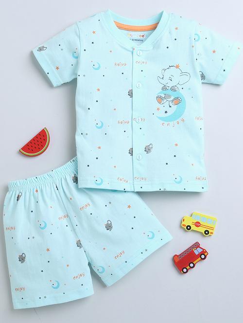 kids printed cotton shorts twin set - 21287860 - Very Small Image - 1