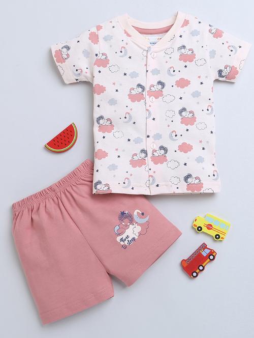 kids printed cotton shorts twin set - 21287865 - Very Small Image - 1