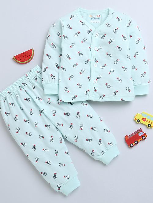 kids printed cotton full length twin set - 21287906 - Very Small Image - 1