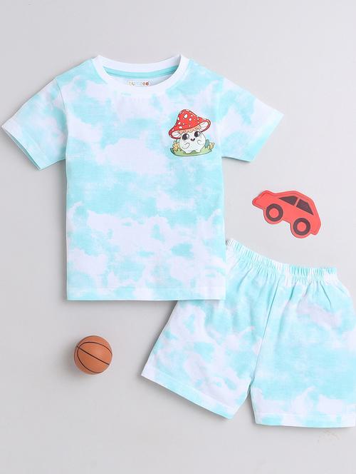kids printed cotton shorts twin set - 21287916 - Very Small Image - 1