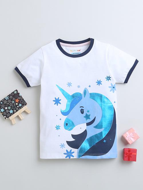 kids round neck front printed tees - 21287960 - Very Small Image - 1