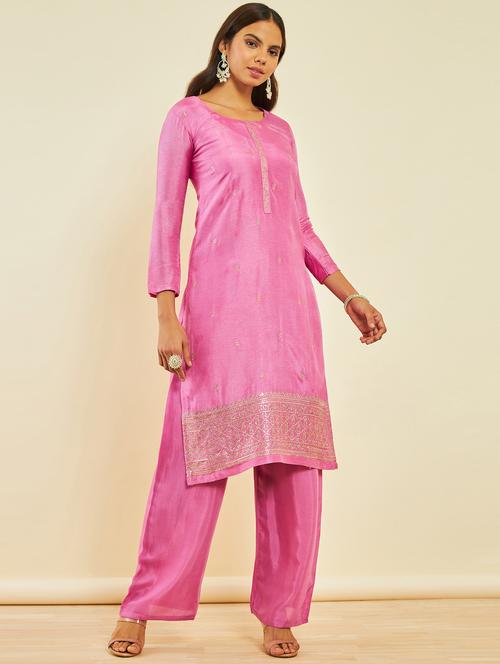 women sequins work unstitched suit set - 21288261 - Very Small Image - 1