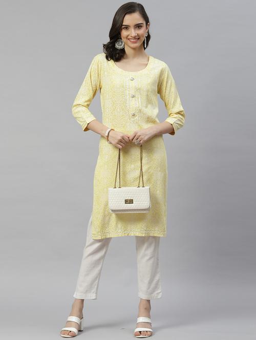 women three quarter sleeve straight kurta - 21288707 - Very Small Image - 1